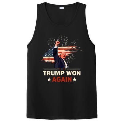 Trump Won Again 2024 Election President 47 Th American Flag PosiCharge Competitor Tank