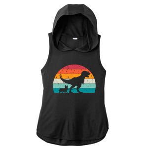 Trex Walking A Dog Funny Pembroke Welsh Corgi Lover Dog Dad Gift Ladies PosiCharge Tri-Blend Wicking Draft Hoodie Tank