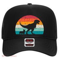 Trex Walking A Dog Funny Pembroke Welsh Corgi Lover Dog Dad Gift High Crown Mesh Back Trucker Hat