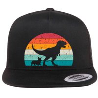 Trex Walking A Dog Funny Pembroke Welsh Corgi Lover Dog Dad Gift Flatbill Hat