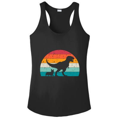 Trex Walking A Dog Funny Pembroke Welsh Corgi Lover Dog Dad Gift Ladies PosiCharge Competitor Racerback Tank