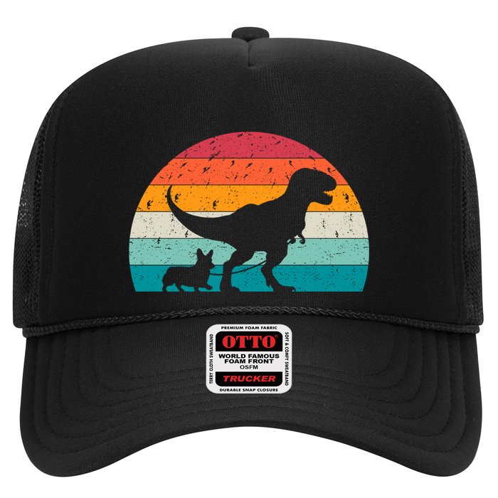 Trex Walking A Dog Funny Pembroke Welsh Corgi Lover Dog Dad Gift Trucker Hat