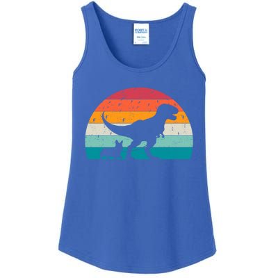 Trex Walking A Dog Funny Pembroke Welsh Corgi Lover Dog Dad Gift Ladies Essential Tank