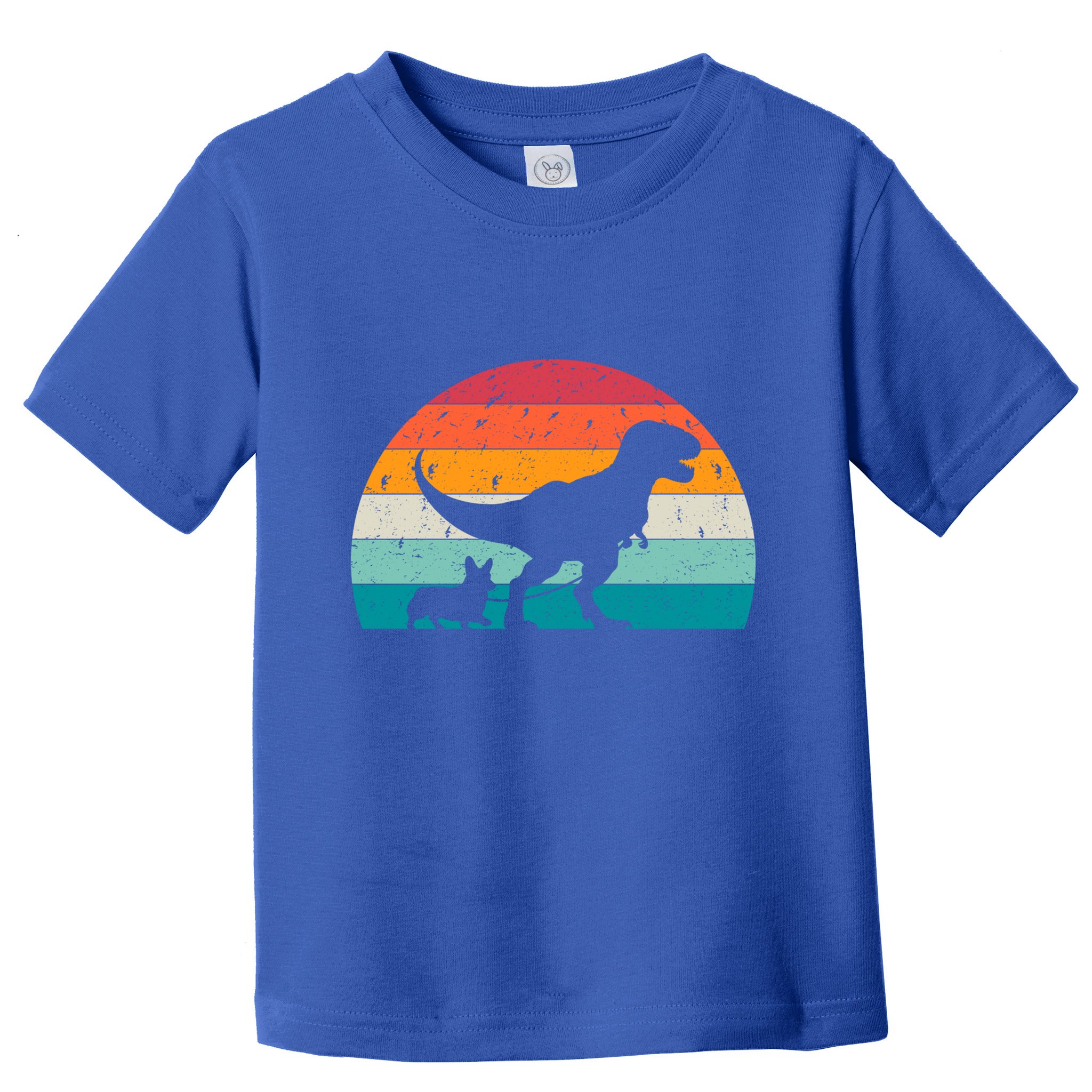 Trex Walking A Dog Funny Pembroke Welsh Corgi Lover Dog Dad Gift Toddler T-Shirt