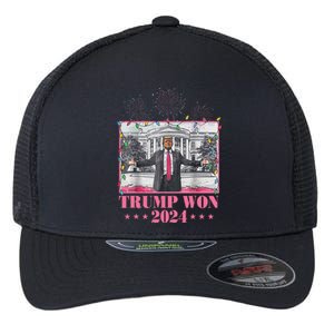 Trump Won Again 2024 Election President 47 Th Flexfit Unipanel Trucker Cap