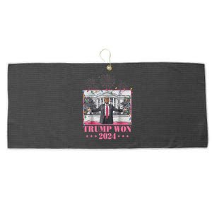 Trump Won Again 2024 Election President 47 Th Large Microfiber Waffle Golf Towel