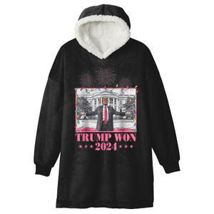 Trump Won Again 2024 Election President 47 Th Hooded Wearable Blanket