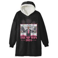 Trump Won Again 2024 Election President 47 Th Hooded Wearable Blanket