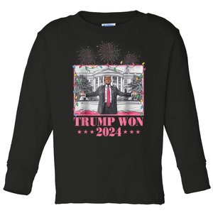 Trump Won Again 2024 Election President 47 Th Toddler Long Sleeve Shirt