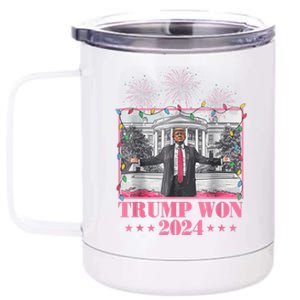 Trump Won Again 2024 Election President 47 Th 12 oz Stainless Steel Tumbler Cup