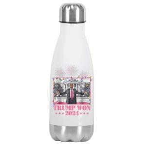 Trump Won Again 2024 Election President 47 Th Stainless Steel Insulated Water Bottle