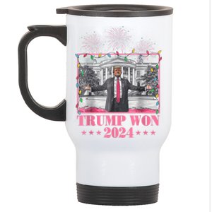 Trump Won Again 2024 Election President 47 Th Stainless Steel Travel Mug