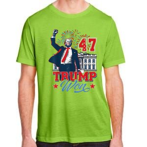 Trump Won Again 2024 Election President 47 Th American Flag Adult ChromaSoft Performance T-Shirt