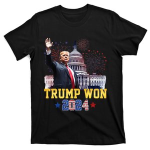 Trump Won Again 2024 Election President 47 Th American Flag T-Shirt