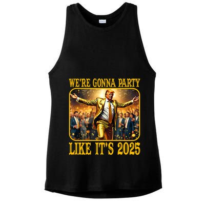 Trump We Are Gonna Party Like Its 2025 Ladies PosiCharge Tri-Blend Wicking Tank