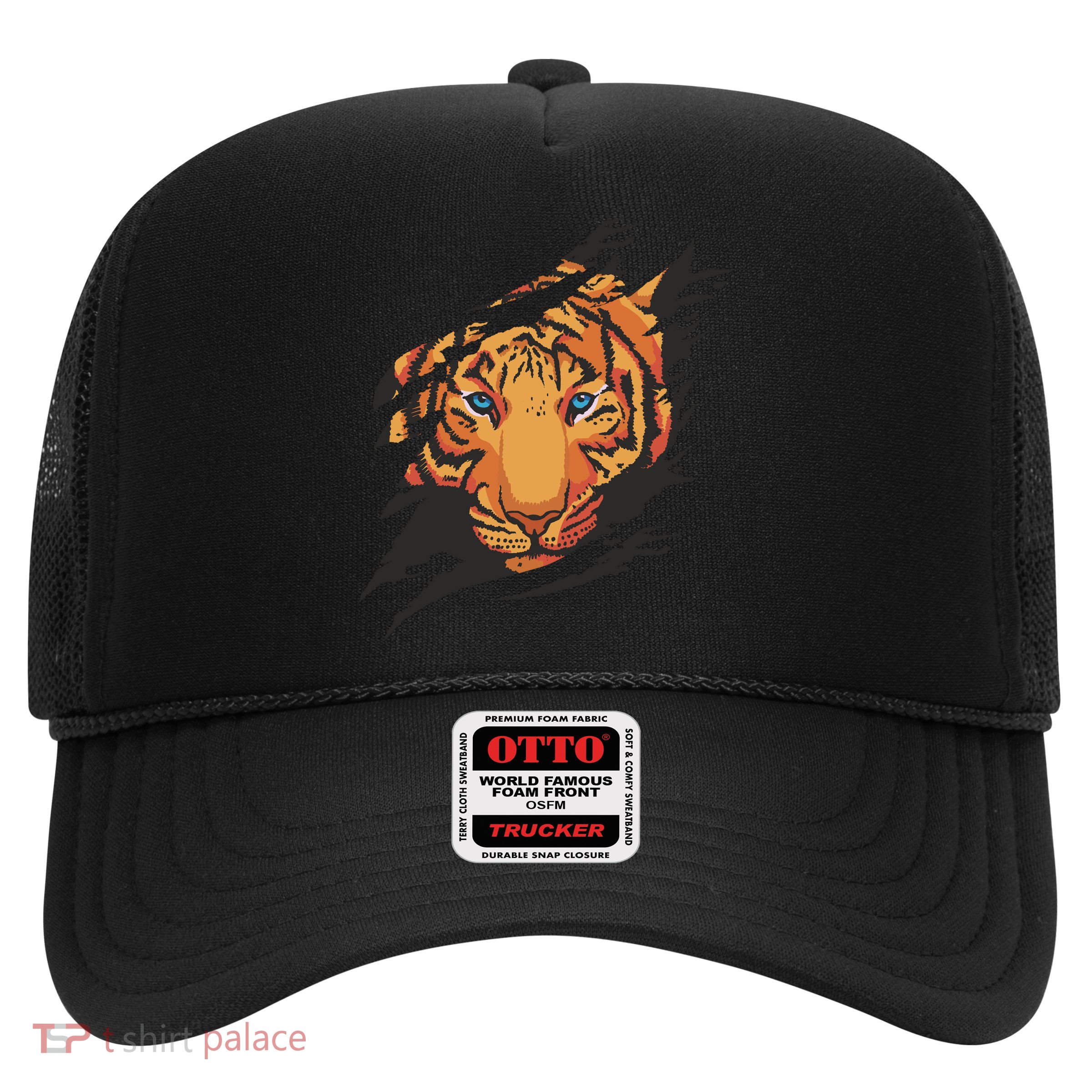 Tiger Wild Animal Ripped Trucker Hat