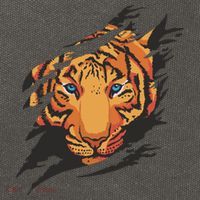 Tiger Wild Animal Ripped Cotton Canvas Backpack