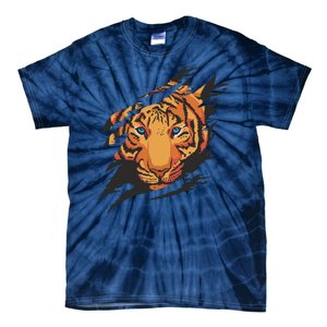 Tiger Wild Animal Ripped Tie-Dye T-Shirt