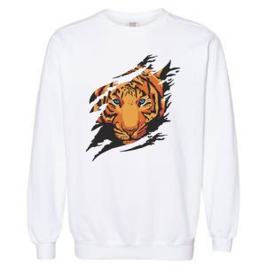 Tiger Wild Animal Ripped Garment-Dyed Sweatshirt