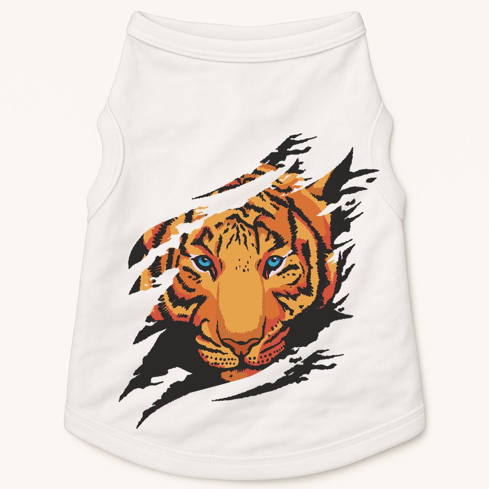 Tiger Wild Animal Ripped Doggie Tank