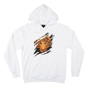 Tiger Wild Animal Ripped Hoodie