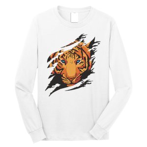 Tiger Wild Animal Ripped Long Sleeve Shirt