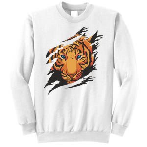 Tiger Wild Animal Ripped Sweatshirt