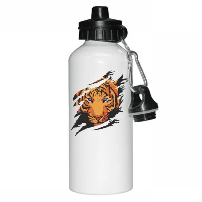 Tiger Wild Animal Ripped Aluminum Water Bottle