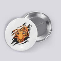 Tiger Wild Animal Ripped Button