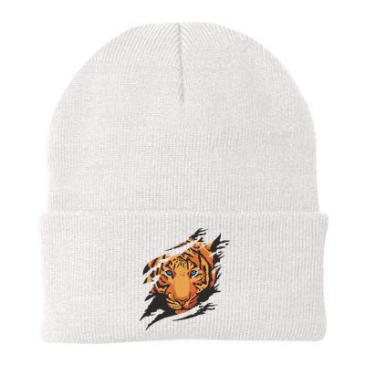 Tiger Wild Animal Ripped Beanie