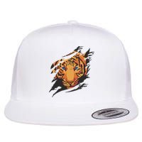 Tiger Wild Animal Ripped Flatbill Hat
