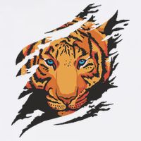 Tiger Wild Animal Ripped Flatbill Hat