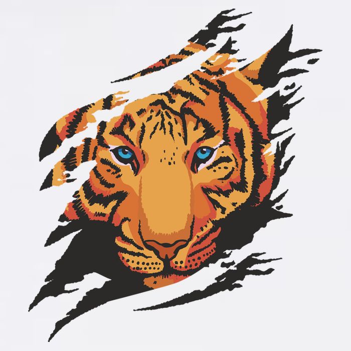 Tiger Wild Animal Ripped Flatbill Hat
