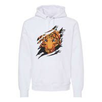 Tiger Wild Animal Ripped Premium Hoodie