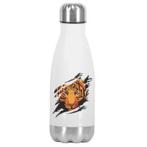 Tiger Wild Animal Ripped Stainless Steel Insulated Water Bottle