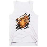 Tiger Wild Animal Ripped Tank Top