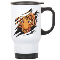 Tiger Wild Animal Ripped Stainless Steel Travel Mug