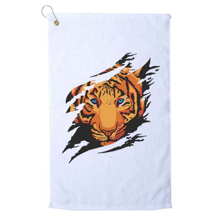 Tiger Wild Animal Ripped Platinum Collection Golf Towel