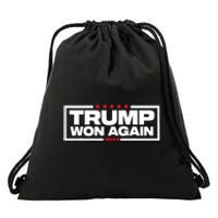 Trump Won Again Election Day President 47 Th American Drawstring Bag