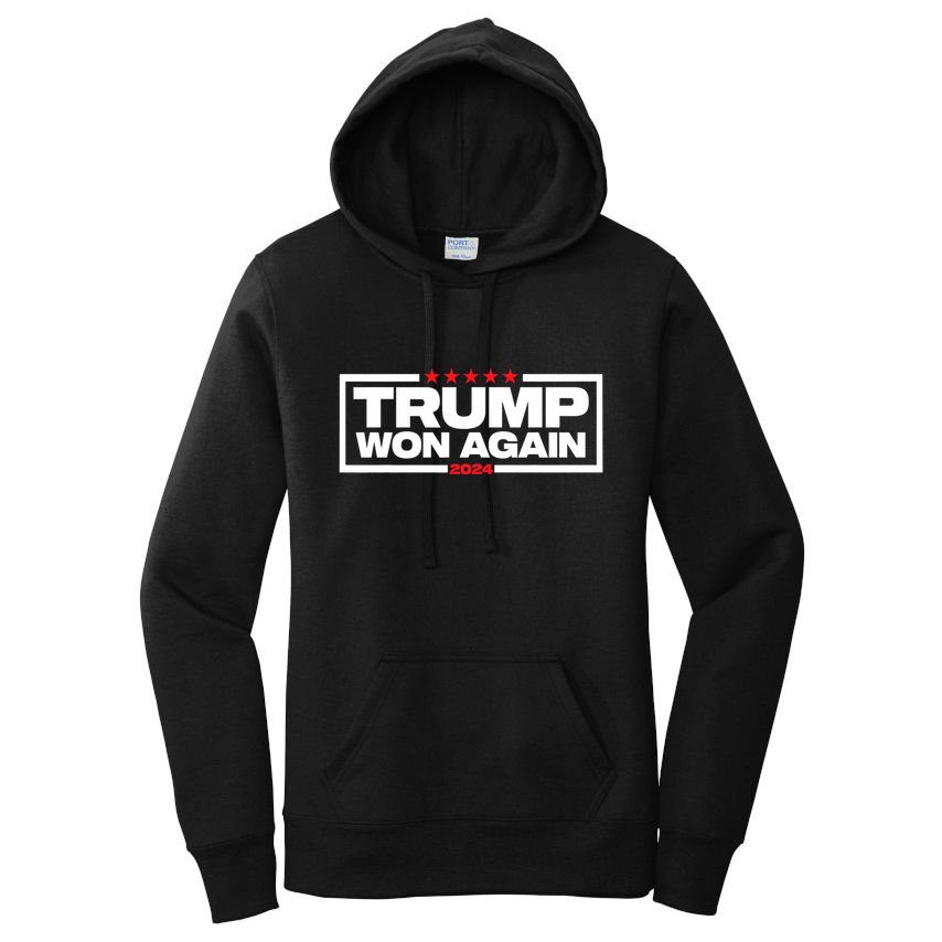 Trump Won Again Election Day President 47 Th American Women's Pullover Hoodie