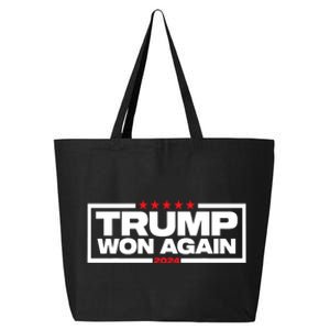 Trump Won Again Election Day President 47 Th American 25L Jumbo Tote