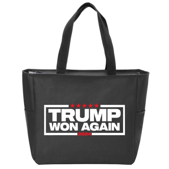 Trump Won Again Election Day President 47 Th American Zip Tote Bag