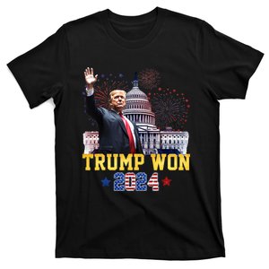 Trump Won Again 2024 Election President 47 Th American Flag T-Shirt