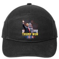 Trump Won Again 2024 Election President 47 Th American Flag 7-Panel Snapback Hat