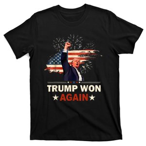 Trump Won Again 2024 Election President 47 Th American Flag T-Shirt