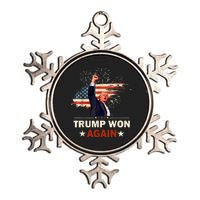 Trump Won Again 2024 Election President 47 Th American Flag Metallic Star Ornament