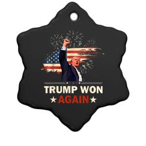 Trump Won Again 2024 Election President 47 Th American Flag Ceramic Star Ornament