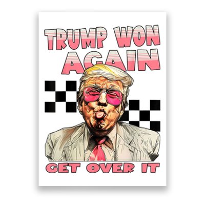 Trump Won Again 2024 Election President 47 Th American Flag Poster