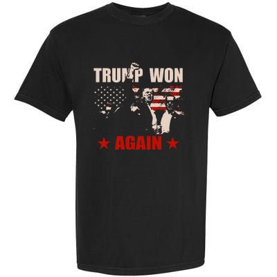 Trump Won Again 47 President American Flag Inauguration 2025 Garment-Dyed Heavyweight T-Shirt