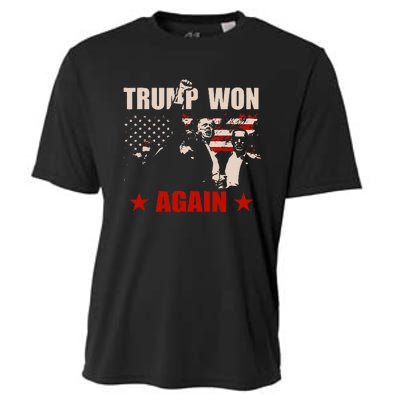 Trump Won Again 47 President American Flag Inauguration 2025 Cooling Performance Crew T-Shirt